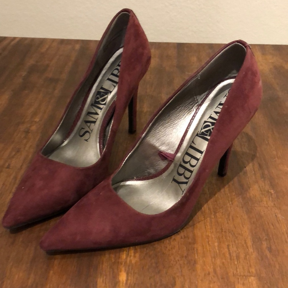 Sam & Libby Suede Point Toe Heels